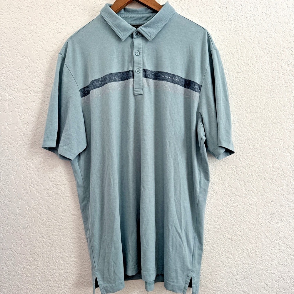 Travis Mathew Polo Short Sleeve Shirt Men's Size XL Light Heathered Mint Green